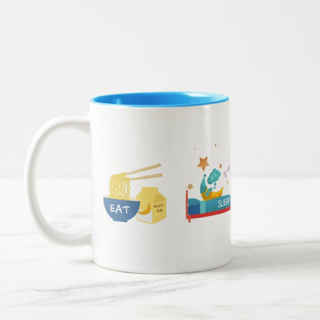 MANGER DORMIR KPOP RÉPÉTER CAFÉ À DEUX TONNES MUG (Gauche)