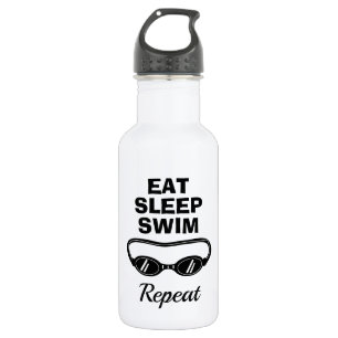 Manger dormir nager répéter bouteille d'eau pour l