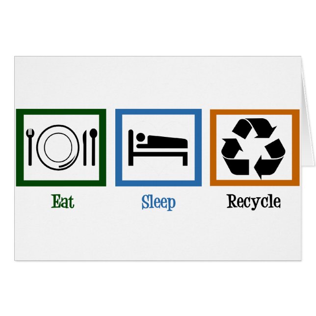 Manger la carte de recyclage du sommeil (Devant horizontal)