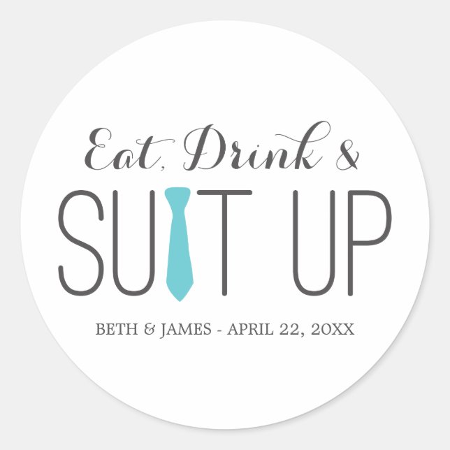 Mangez Boire & Costume Groomsmen Stickers (Devant)
