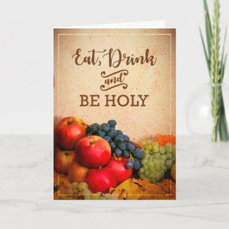 Mangez, boisson et soyez festin saint de carte de