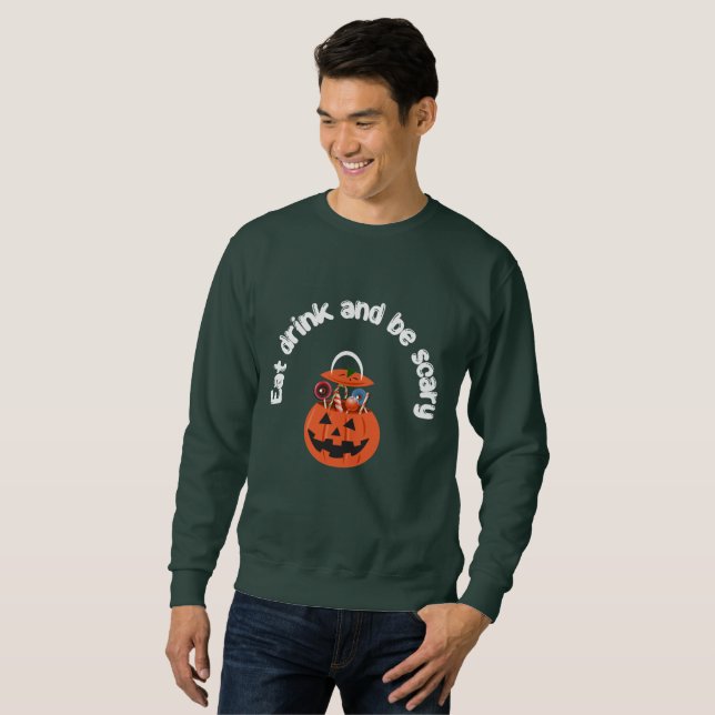 Mangez, buvez et ayez peur Sweatshirt de forêt pro (Devant entier)