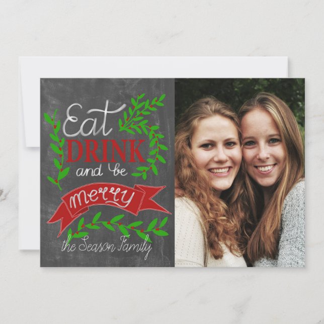 Mangez, buvez et soyez Joyeux Cartes photos (Devant)