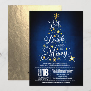 Mangez, buvez et soyez joyeux Noël Fête Invitation