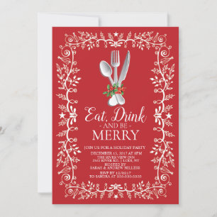 Mangez, buvez et soyez Joyeux Noël Invitation