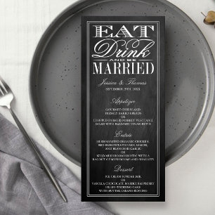 Mangez, buvez et soyez marié Chalkboard Menus Mari