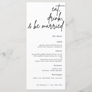 Mangez, Buvez Et Soyez Marié Script Menu Mariage