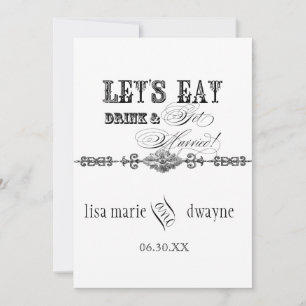 Mangez, buvez n Mariez-vous Faire-part de mariage