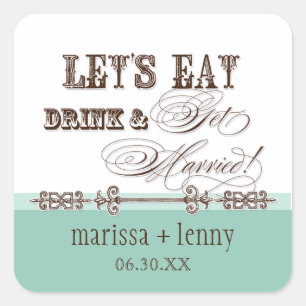 Mangez, buvez n Obtenez Marié Matching Stickers ou