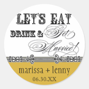 Mangez, buvez n Obtenez Marié Matching Stickers ou