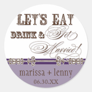 Mangez, buvez n Obtenez Marié Matching Stickers ou