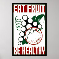 Mangez des fruits - Soyez en santé - Poster de l'A
