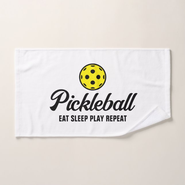 Mangez dormir répéter mignon pickleball sport serv (Serviette à main)