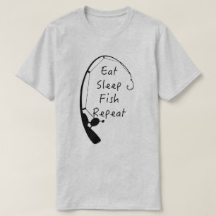 Mangez du poisson endormi Répétez Pêche T-shirt ho