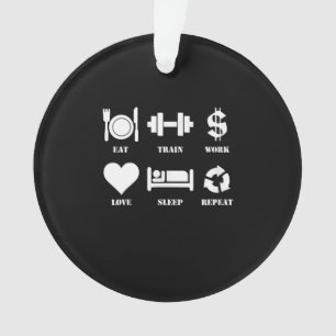 Mangez en train Loisirs Dormir Répéter Gymnase M