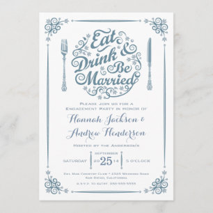 Mangez la boisson et soyez invitation mariée de