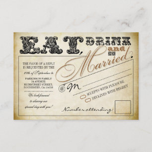 mangez la boisson et soyez marié en épousant RSVP