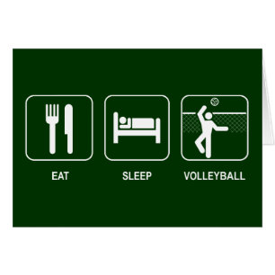 Mangez la carte de volleyball de sommeil