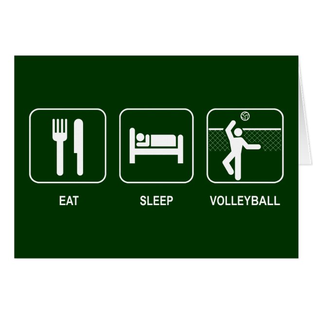 Mangez la carte de volleyball de sommeil (Devant horizontal)