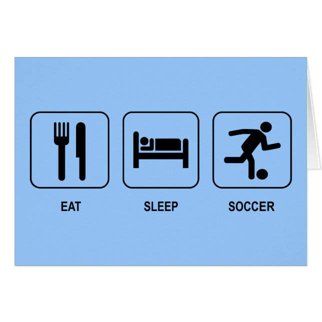 Mangez la carte du football de sommeil (Devant horizontal)