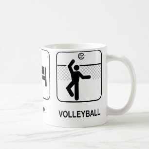 Mangez la tasse de volleyball de sommeil