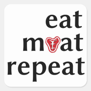 Mangez la viande répéter drôle autocollants carniv