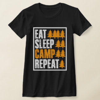 Mangez le camp de sommeil répéter drôle tshirt