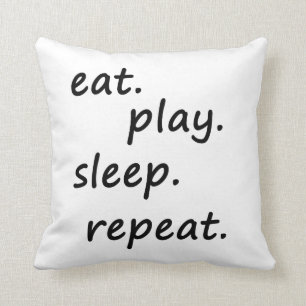 mangez le coussin de répétition de sommeil de jeu