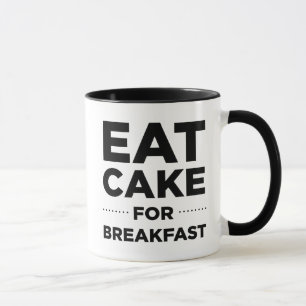 Mangez le gâteau pour la tasse de petit déjeuner