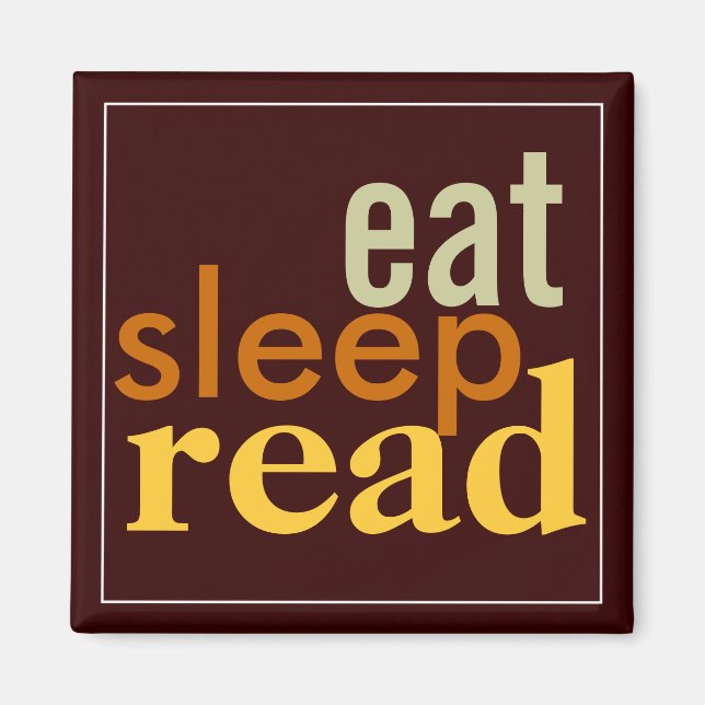 Mangez le sommeil Lire les couleurs Muet Magnet (Devant)