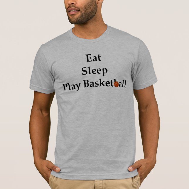 Mangez le T-shirt de basket-ball de jeu de sommeil (Devant)