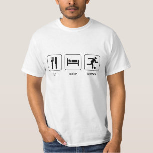 Mangez le T-shirt de valeur du football de sommeil