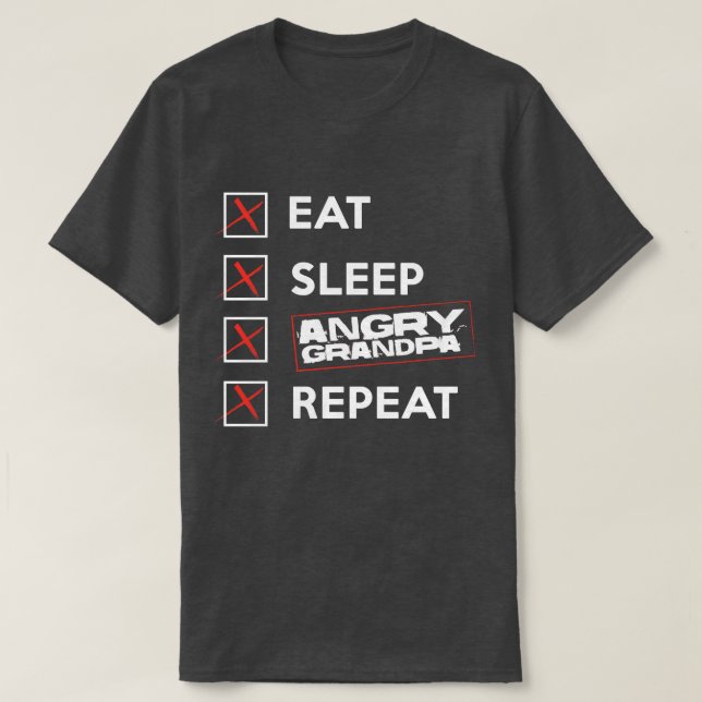 Mangez le T-shirt fâché de mémorial de répétition (Design devant)