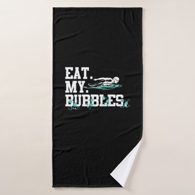 Mangez mes bulles Amusant nager nage Cadeau Concep (Serviette de bain)