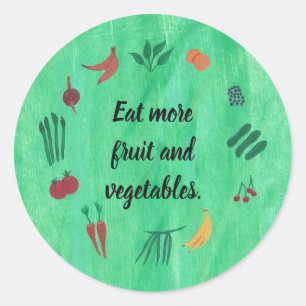 Mangez plus de fruits et de légumes, autocollants