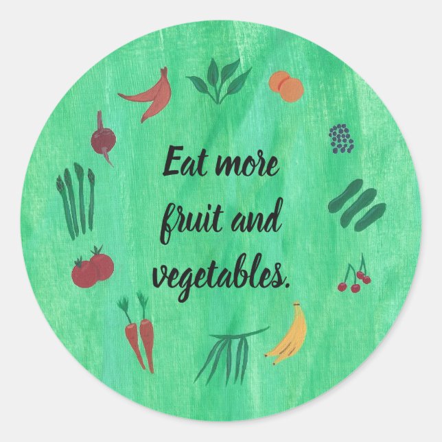 Mangez plus de fruits et légumes, autocollants : (Devant)