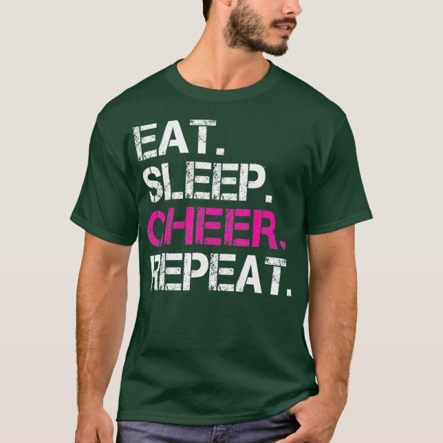 Mangez Sleep Cheer Répéter Cheerlead TShirt Cadeau (Devant)