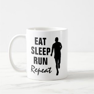 Mangez Sleep Run Répétez la tasse de café drôle po