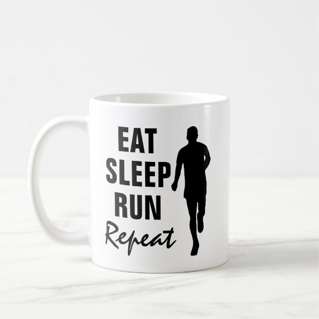 Mangez Sleep Run Répétez la tasse de café drôle po (Gauche)
