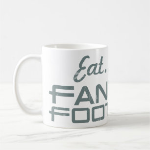 Mangez. Sommeil. Tasse de café du football