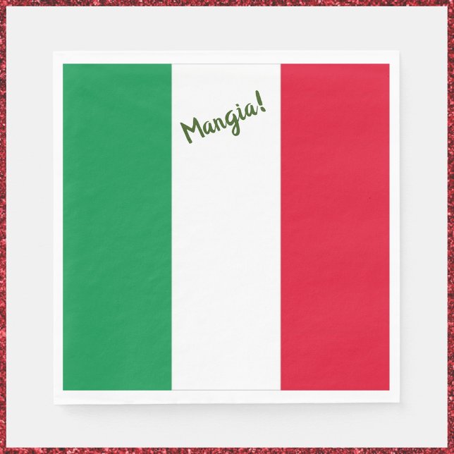 Mangia! Italienische Flagge Serviette (Bookmark my store: https://www.zazzle.com/store/capricepetit?rf=238091145531749709)
