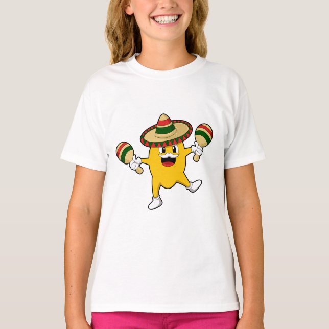 Mango als Musiker mit Maraca T-Shirt (Vorderseite)