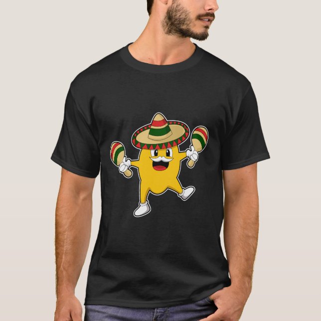 Mango als Musiker mit Maraca T-Shirt (Vorderseite)
