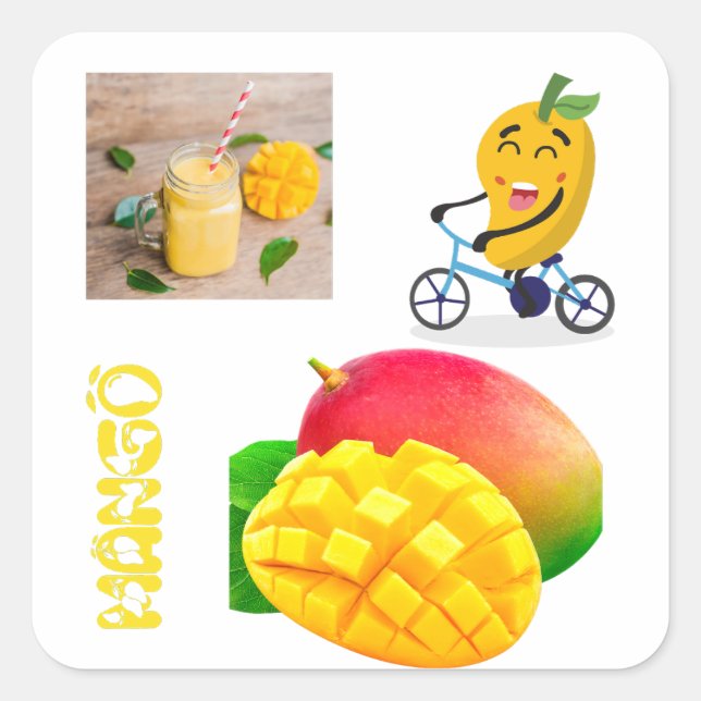 Mango-Aufkleber Quadratischer Aufkleber (Vorderseite)