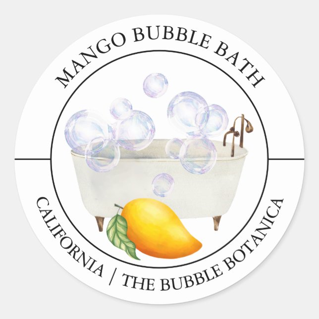 Mango-Blase-Bath-Etikett Runder Aufkleber (Vorderseite)
