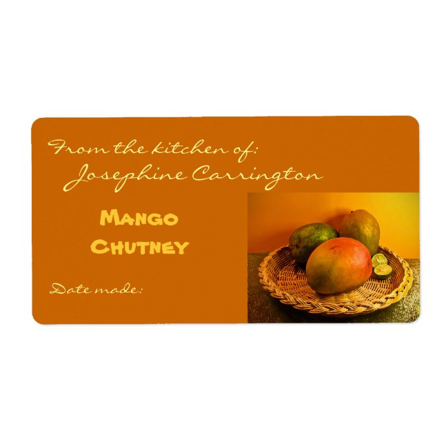 Mango Chutney Canning Labels (Vorne)