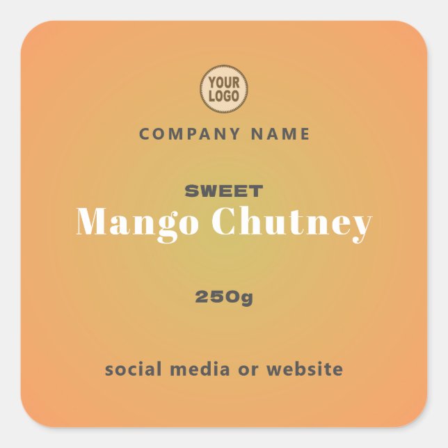 Mango Chutney Square Sticker (Vorderseite)