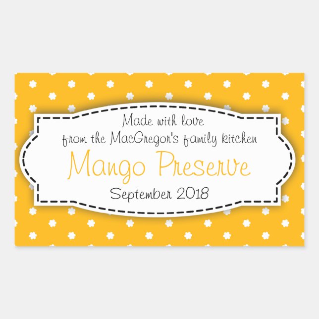 Mango confiture confiture orange étiquette sticker (Devant)