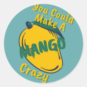 Mango Crazy Runder Aufkleber