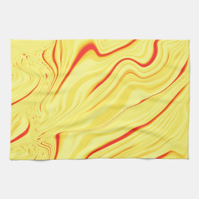 Mango-Creme, mit gekrümmtem Rot oder korallenförmi Geschirrtuch (Horizontal)